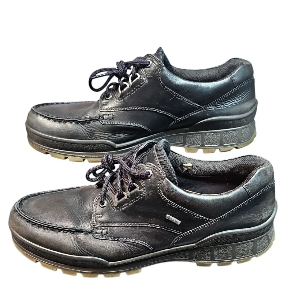 Ecco‎ Gore-Tex Leather Oxfords Walking Shoes Waterproof Black Mens Size 14 $220
